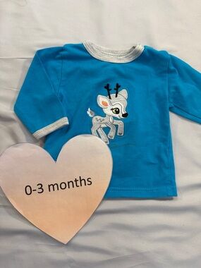 Koala Baby - long sleeve Christmas/Reindeer  T-shirt. Size 0-3 months